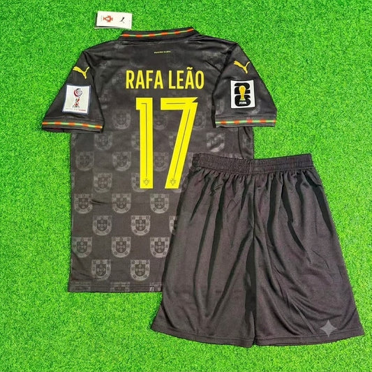 Rafael Leao Portugal 2026 World Cup Black Kids Football Jersey