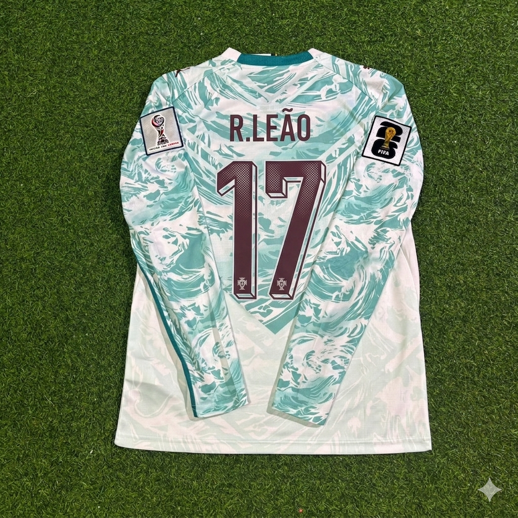 Rafael Leão #17 Portugal 2026 World Cup Away Long Sleeve Football Jersey