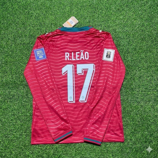 Rafael Leao Portugal 2026 Red Home New Season Long Sleeve Football Jersey