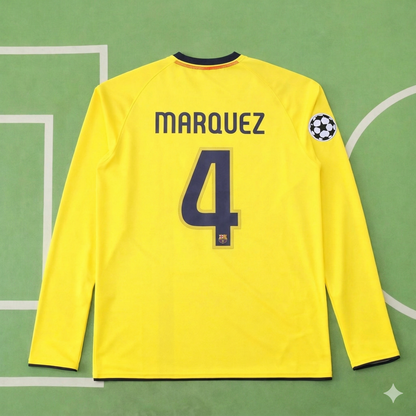 Rafael Marquez FC Barcelona 08/09 Season Yellow Away Retro Jersey Trikot Soccer Shirt
