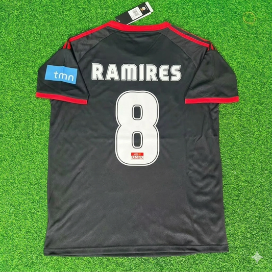 Ramires 8– Benfica 2009/2010 Away Black Retro Kit Jersey Trikot Maillot Soccer Shirt