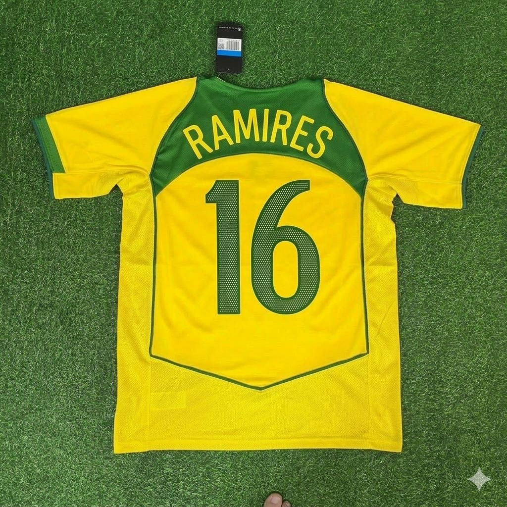 Ramires 16– Brazil Retro Kit Jersey – | Trikot | Maillot Soccer Shirt