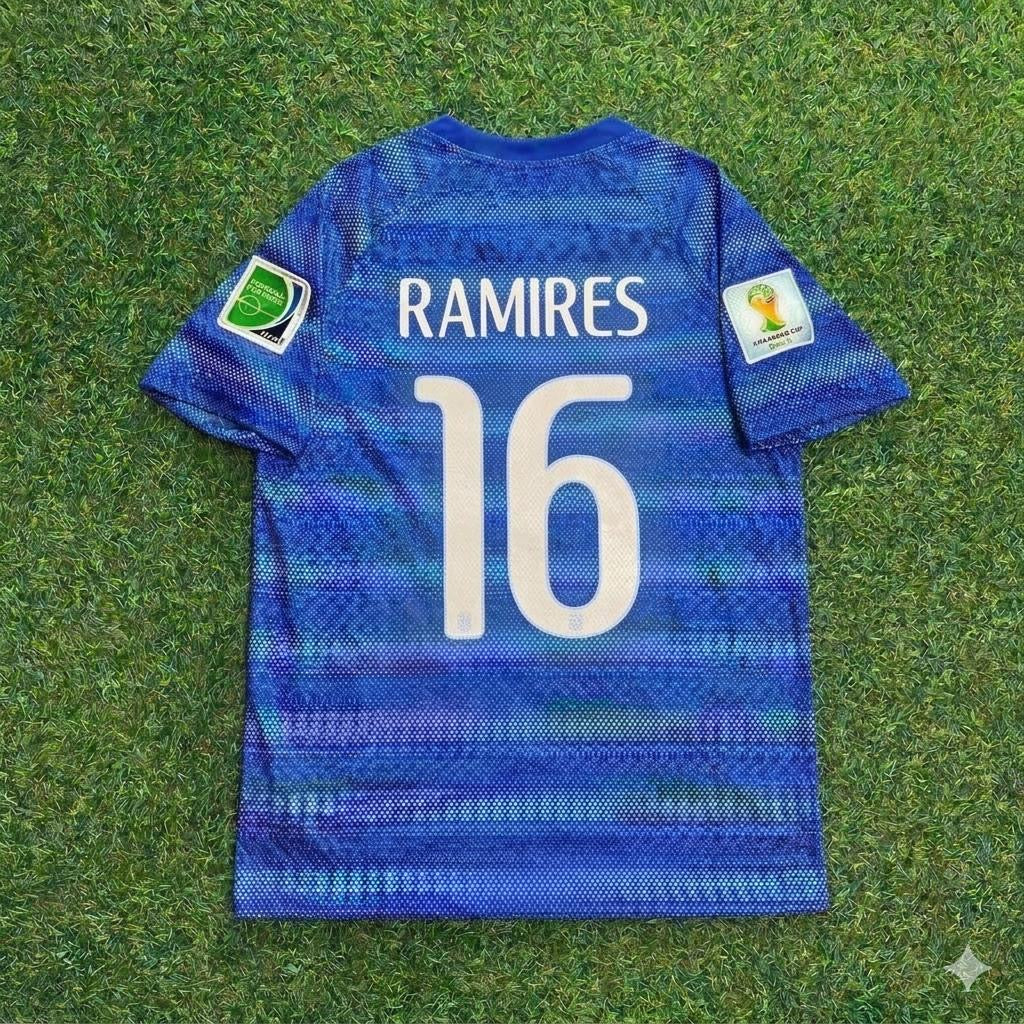 Ramires 16- 2014 World Cup Retro Blue Jersey Trikot