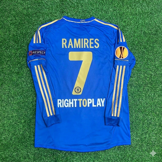Ramires 7-Chelsea 2013 Europe League Final Amsterdam Blue Retro Football Jersey Soccer Shirt