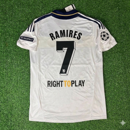 Ramires #7 Chelsea 2011 2012 Champions League White Yellow Retro Jersey Trikot