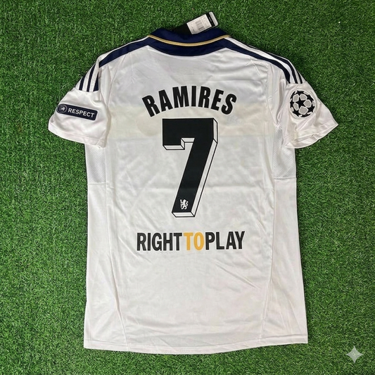 Ramires #7 Chelsea 2011 2012 Champions League White Yellow Retro Jersey Trikot
