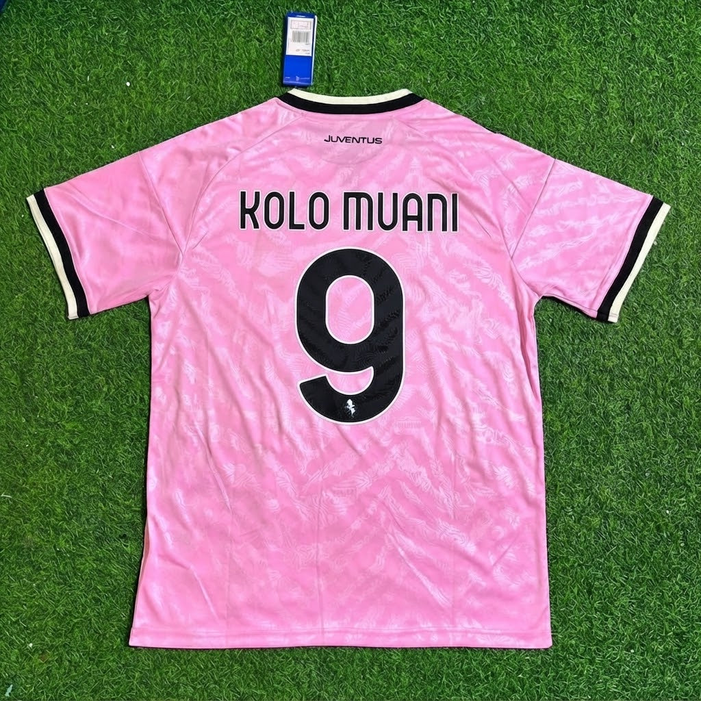 Randal Kolo Muani #9 Juventus 2026/2027 New Season Away Pink Football Jersey