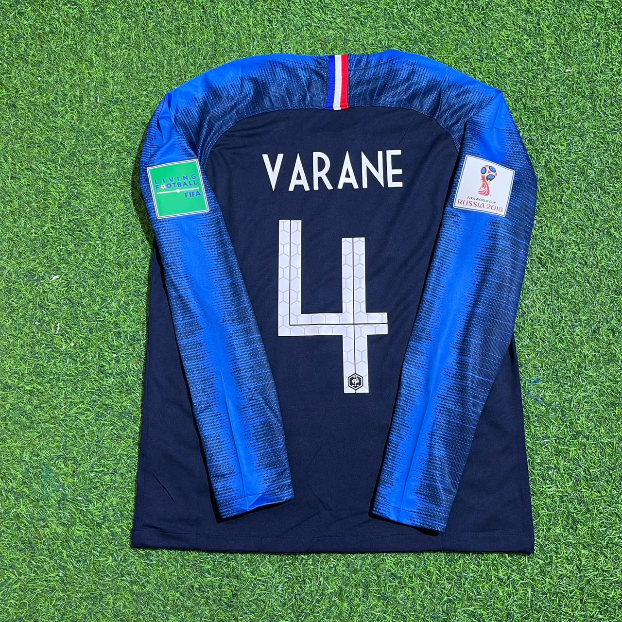 Raphael Varane France 2018 World Cup Final Long Sleeve Retro Football Jersey Kit