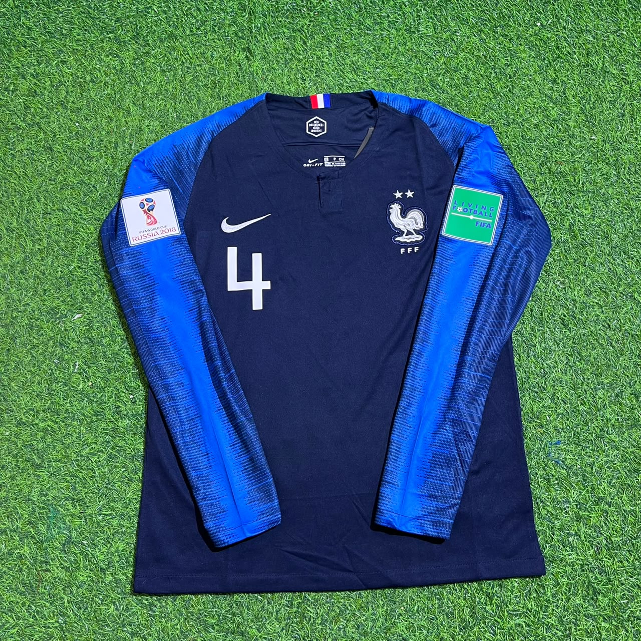 Raphael Varane France 2018 World Cup Final Long Sleeve Retro Football Jersey Kit