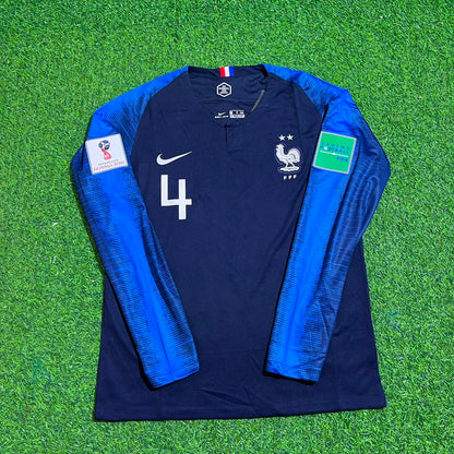 Raphael Varane France 2018 World Cup Final Long Sleeve Retro Football Jersey Kit