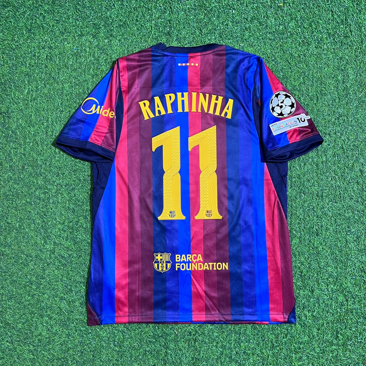 Raphinha #11 Barcelona 2027 New Season Champions League Patch Home Jersey Trikot Maillot Soccer Shirt