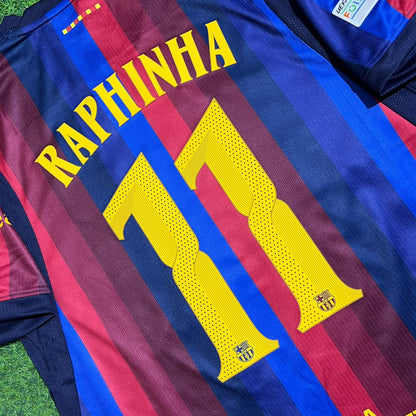Raphinha #11 Barcelona 2027 New Season Champions League Patch Home Jersey Trikot Maillot Soccer Shirt