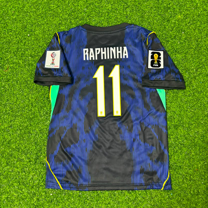 Raphinha #11 Brazil 2026 World Cup Kids New Season Football Jersey Kit