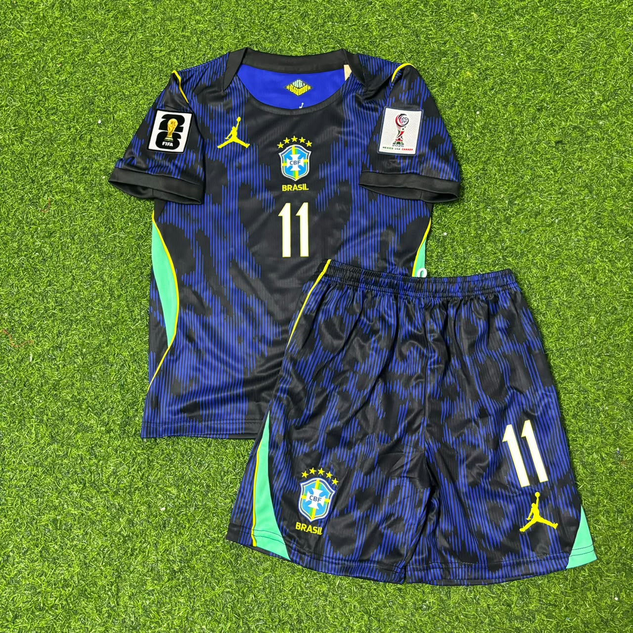 Raphinha #11 Brazil 2026 World Cup Kids New Season Football Jersey Kit