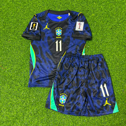 Raphinha #11 Brazil 2026 World Cup Kids New Season Football Jersey Kit