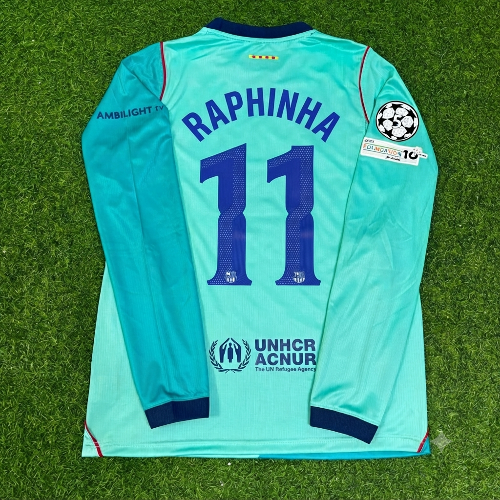 Raphinha #11 Barcelona 2027 New Season Long Sleeve Jersey Trikot Maillot Soccer Shirt