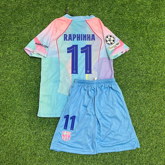 Maillot de football Raphinha Barcelone 2026 Domicile Miami Sunset pour enfant