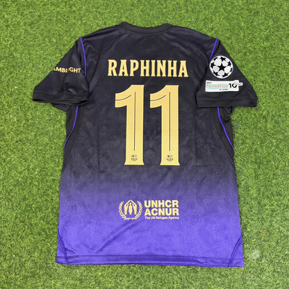Raphinha #11 Barcelona 2027 Champions League Patch New Season Away Jersey Trikot Maillot Soccer Shirt