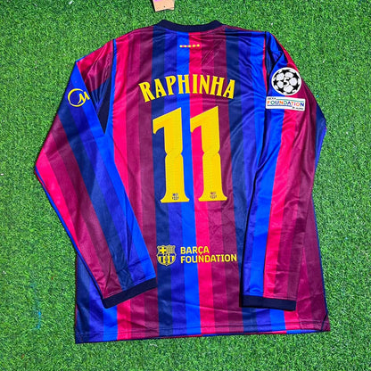 Ronald Araujo #4 Barcelona 2027 New Season Champions League Patch Home Long Sleeve Jersey Trikot Maillot Soccer Shirt