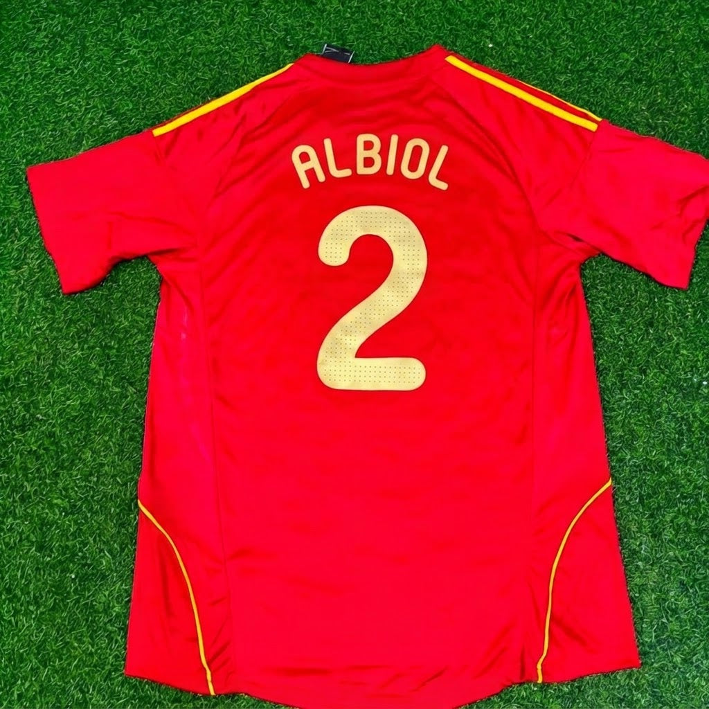 Raul Albiol #2 Spain EURO 2008 Red Home Retro Football Jersey