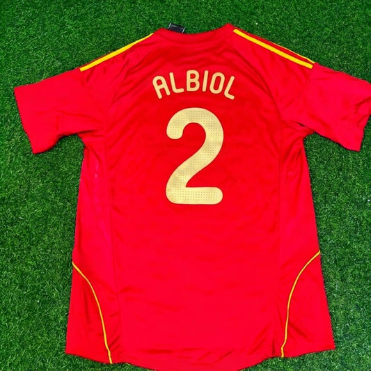 Raul Albiol #2 Spain EURO 2008 Red Home Retro Football Jersey