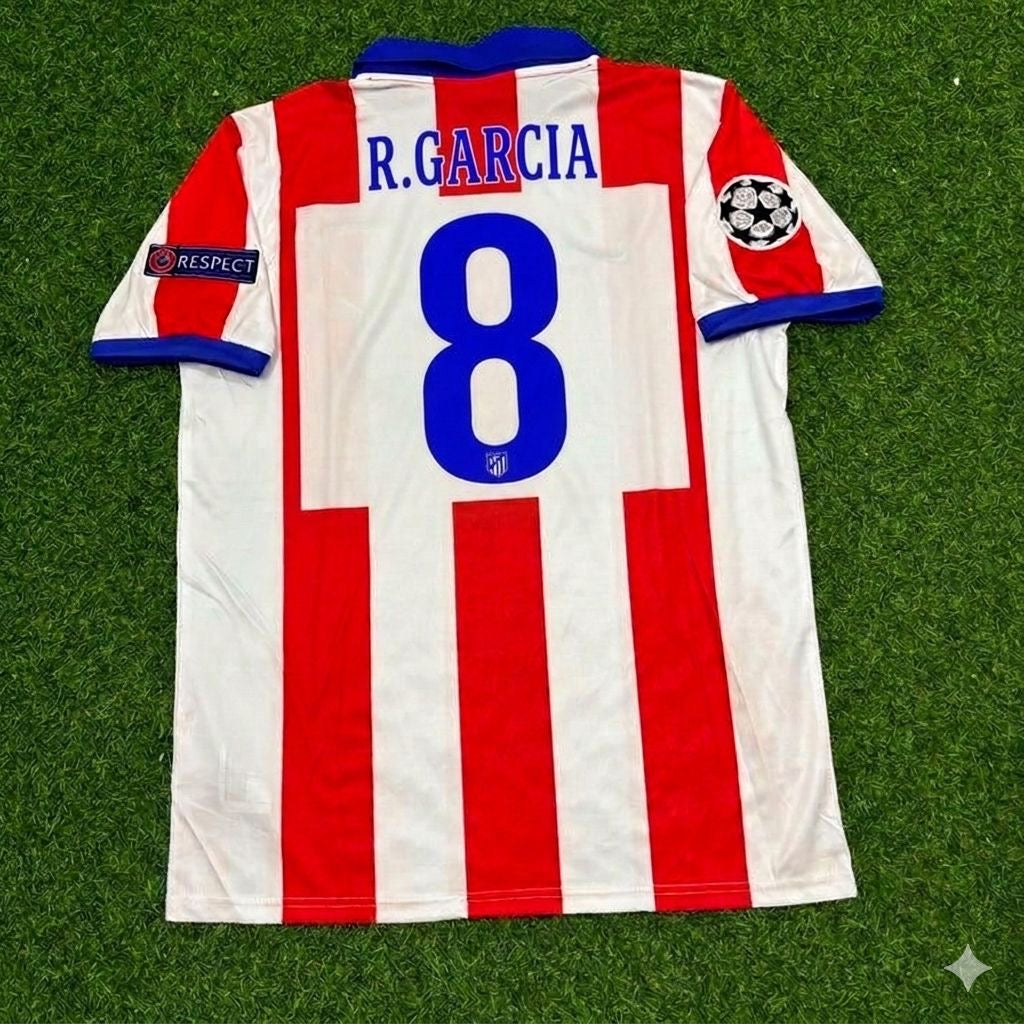 Raúl García 8- Atlético Madrid 2014 Champions League Final Retro Football Jersey