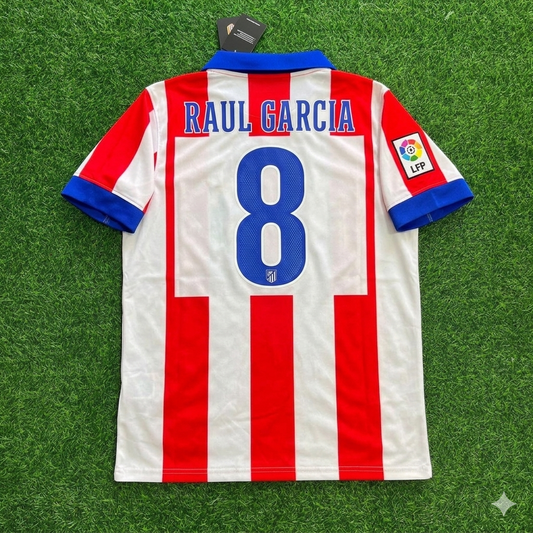 Raul Garcia 8 Atlético Madrid Home 2014/15 Retro Kit Trikot Jersey Maillot Soccer Shirt