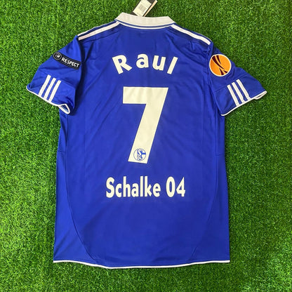 Raul Gonzalez Blanco Schalke 04 2011 2012 Retro Uefa Patch Football Jersey Trikot Maillot