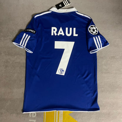 Raul Gonzalez Blanco Schalke 04 Season 2010- 11 Retro Champions League Football Jersey Trikot Soccer Shirt