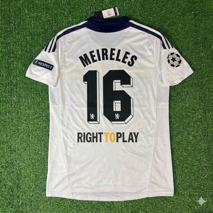 Raul Meireles #16 Chelsea 2011 2012 Champions League White Yellow Retro Jersey Trikot