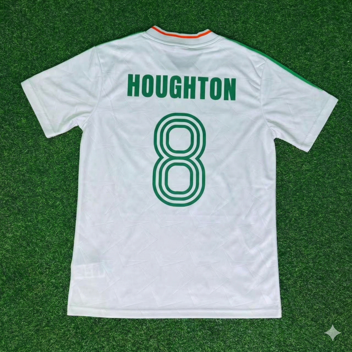 Ray Houghton Ireland White Legendary Anniversary Retro Football Jersey Kit
