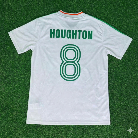 Ray Houghton Ireland White Legendary Anniversary Retro Football Jersey Kit