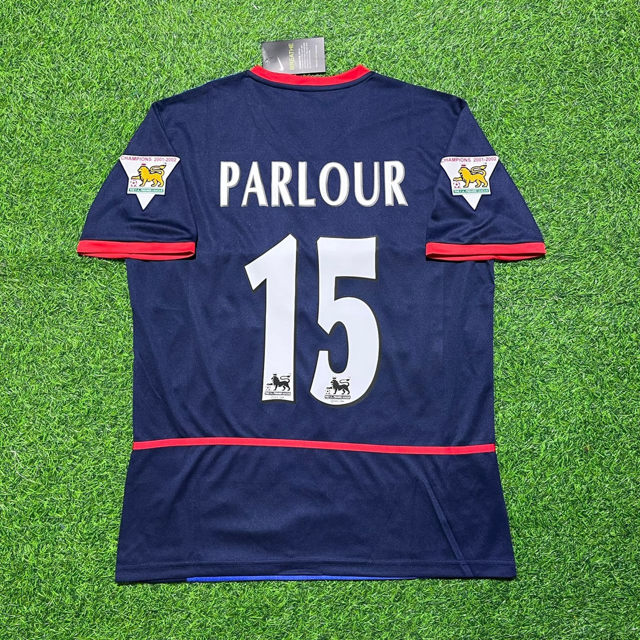 Ray Parlour 15- Arsenal 2002-2004 Black Blue o2 Retro Kit Jersey Trikot Maglia Camiseta Soccer Shirt