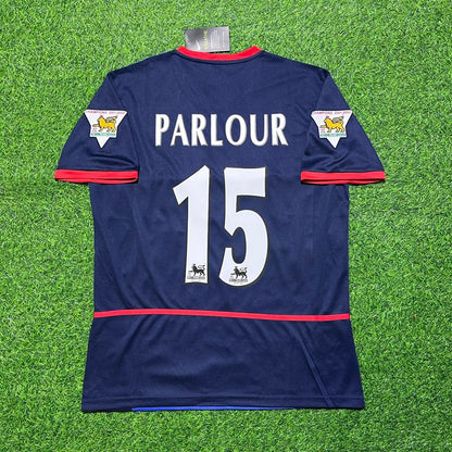 Ray Parlour 15- Arsenal 2002-2004 Black Blue o2 Retro Kit Jersey Trikot Maglia Camiseta Soccer Shirt
