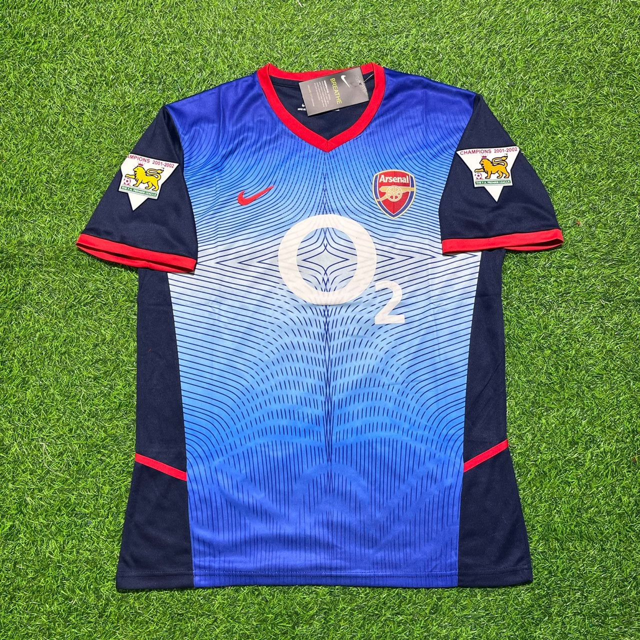 Ray Parlour 15- Arsenal 2002-2004 Black Blue o2 Retro Kit Jersey Trikot Maglia Camiseta Soccer Shirt