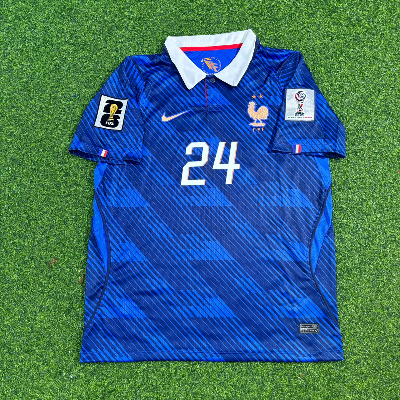 Rayan Cherki 24-France Home 2026 World Cup Blue Football Jersey
