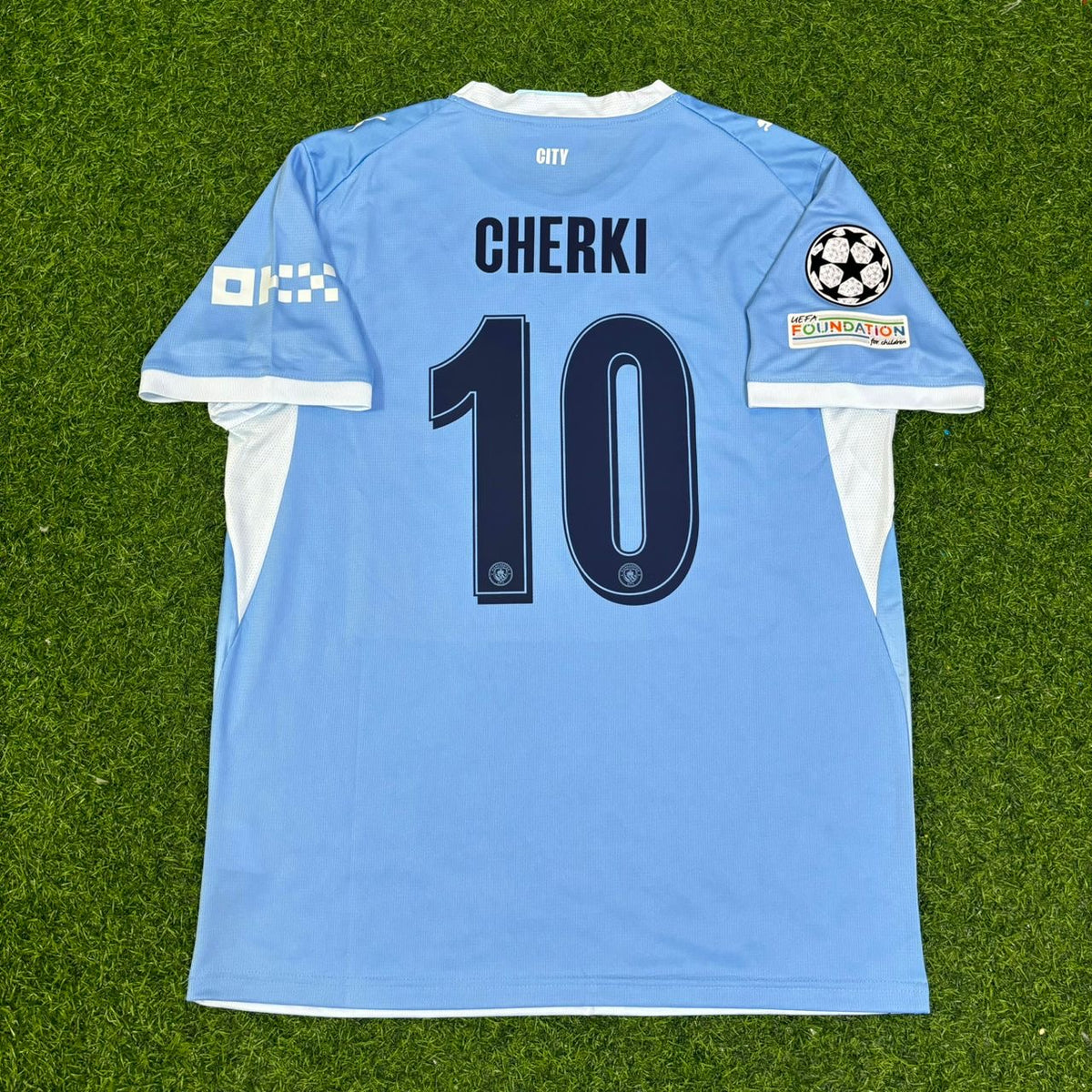 Rayan Cherki #10 Manchester City 2026-27 Home New Season Champions League Patch Jersey Trikot Maillot Soccer Shirt