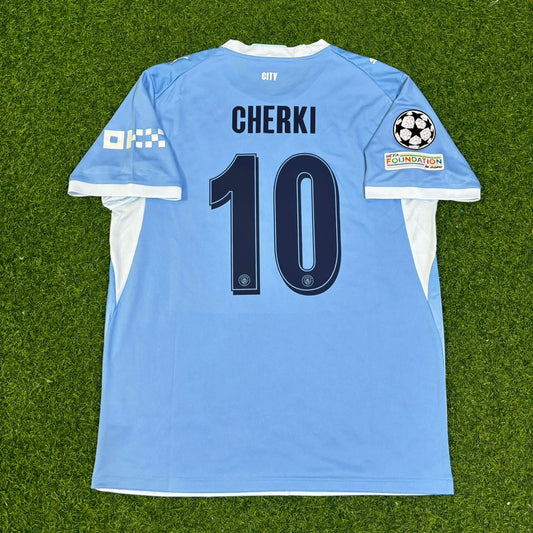 Rayan Cherki #10 Manchester City 2026-27 Home New Season Champions League Patch Jersey Trikot Maillot Soccer Shirt
