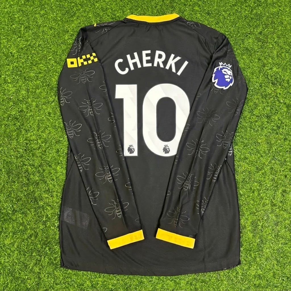 Rayan Cherki #10 Manchester City 2026/2027 New Season Away Black Long Sleeve Jersey Trikot Maillot Soccer Shirt