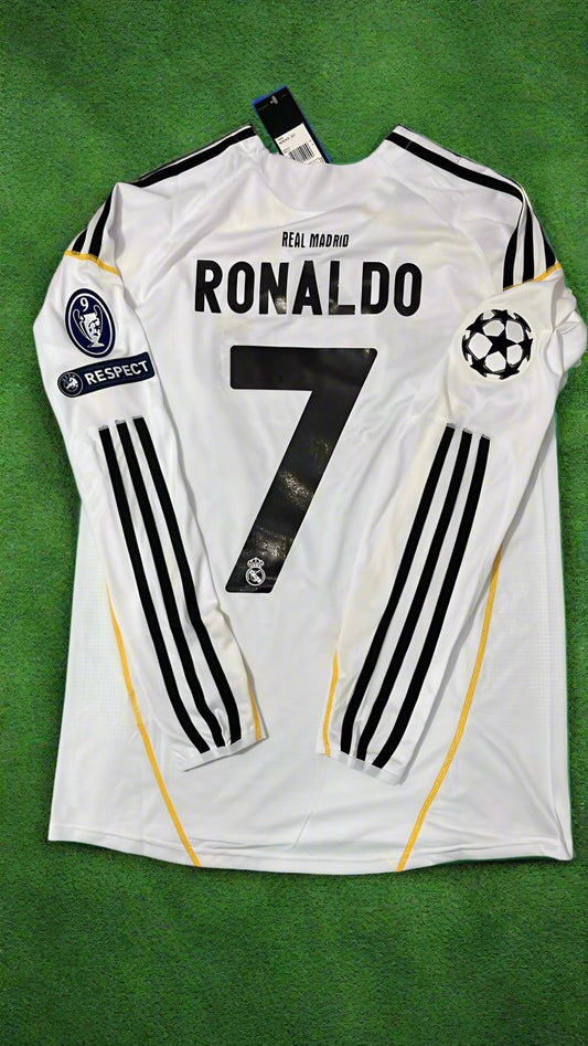 Cristiano Ronaldo Real Madrid White Retro Jersey Maillot Trikot Maglia