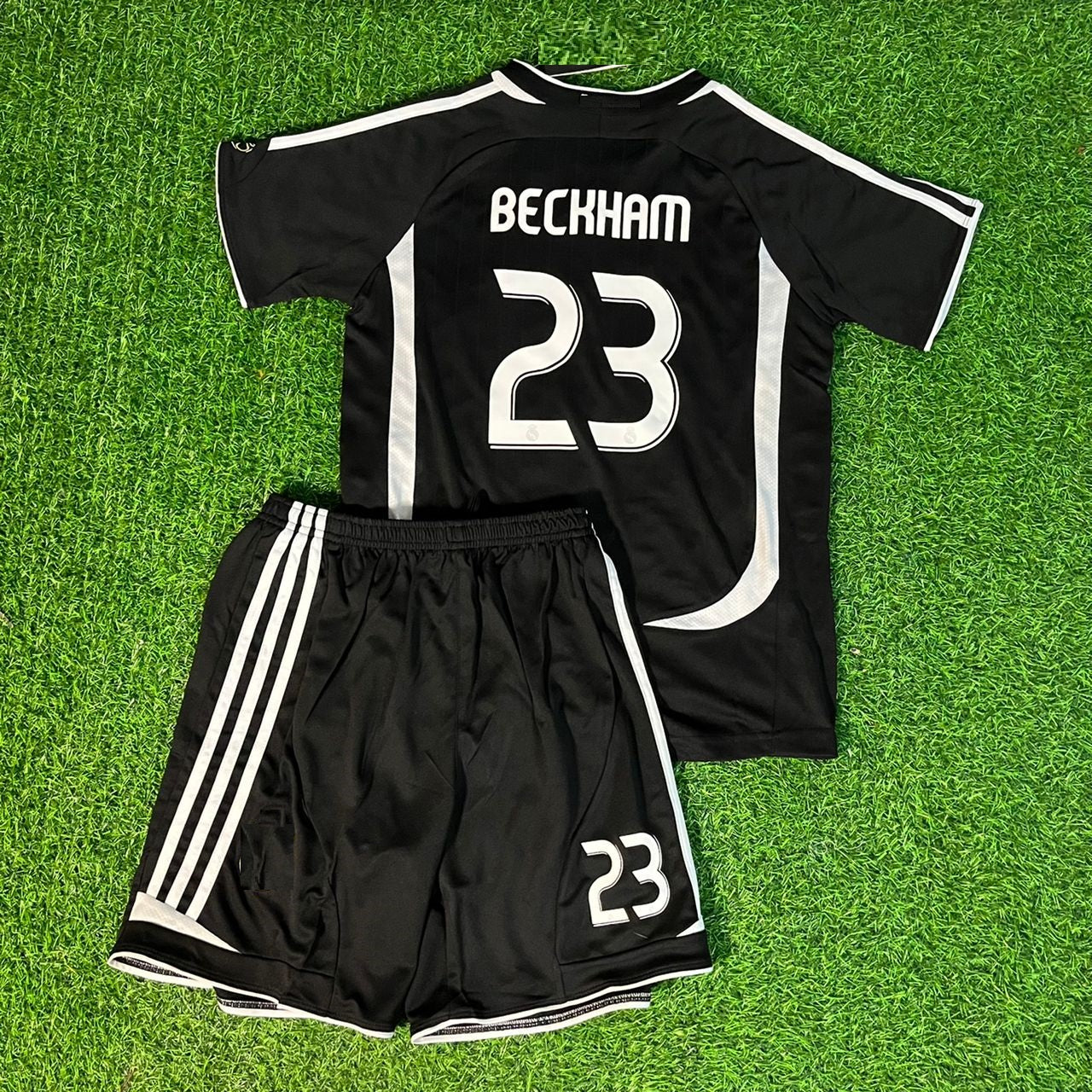 David Beckham Real Madrid 2006-2007 Kids Kinder Black Jersey Soccer Shirt