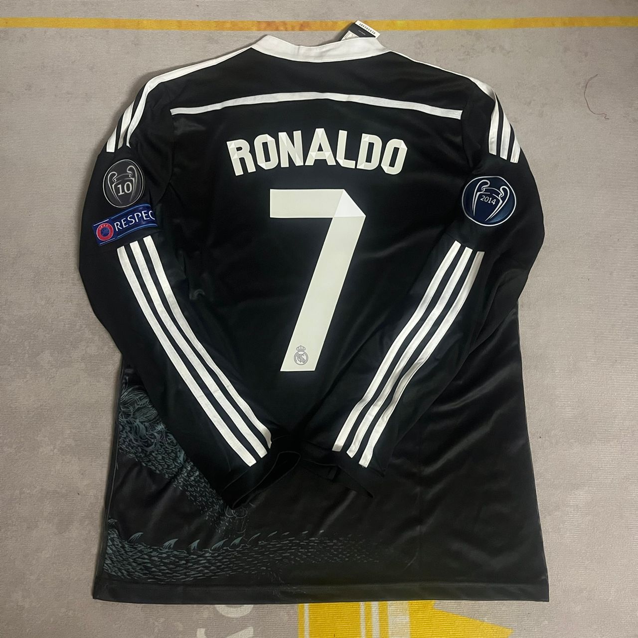 Cristiano Ronaldo Real Madrid 2014 2015 Black Dragon Retro long sleeve Jersey Trikot