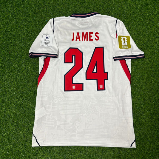 Reece James #24 England 2026 World Cup Home White Football Jersey