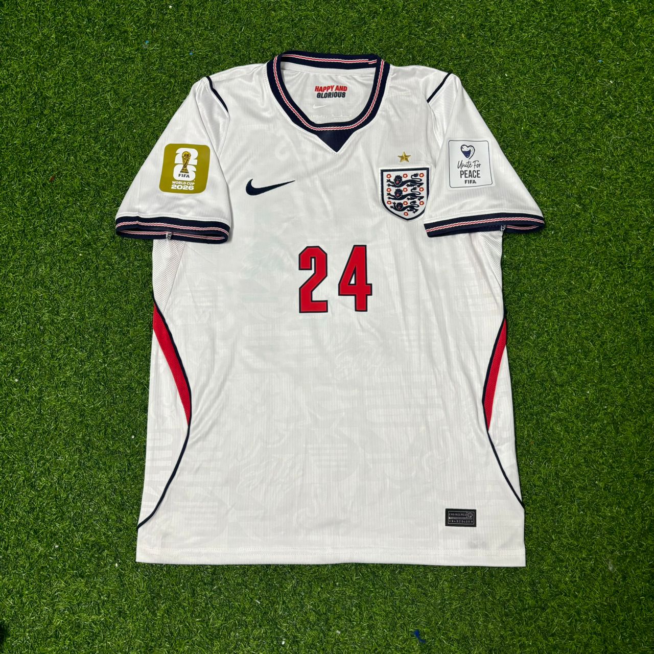 Reece James #24 England 2026 World Cup Home White Football Jersey