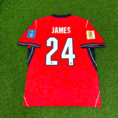 Reece James #24 England 2026 World Cup Away Red Football Jersey