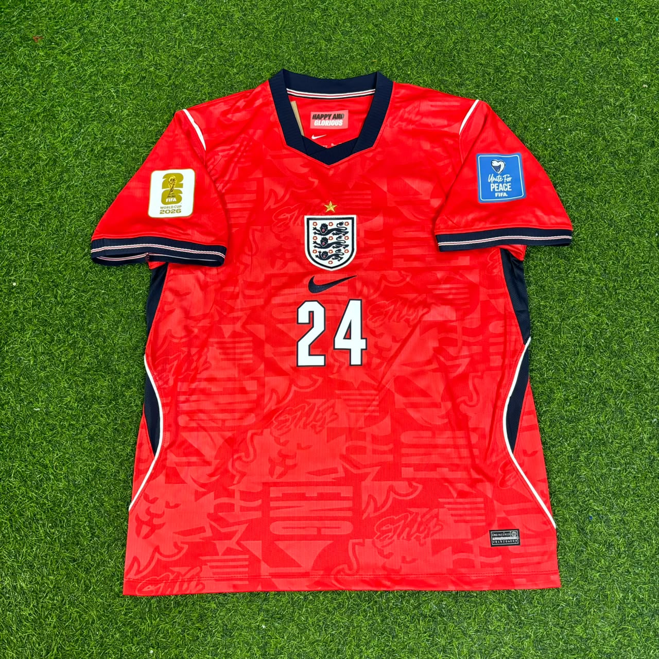 Reece James #24 England 2026 World Cup Away Red Football Jersey