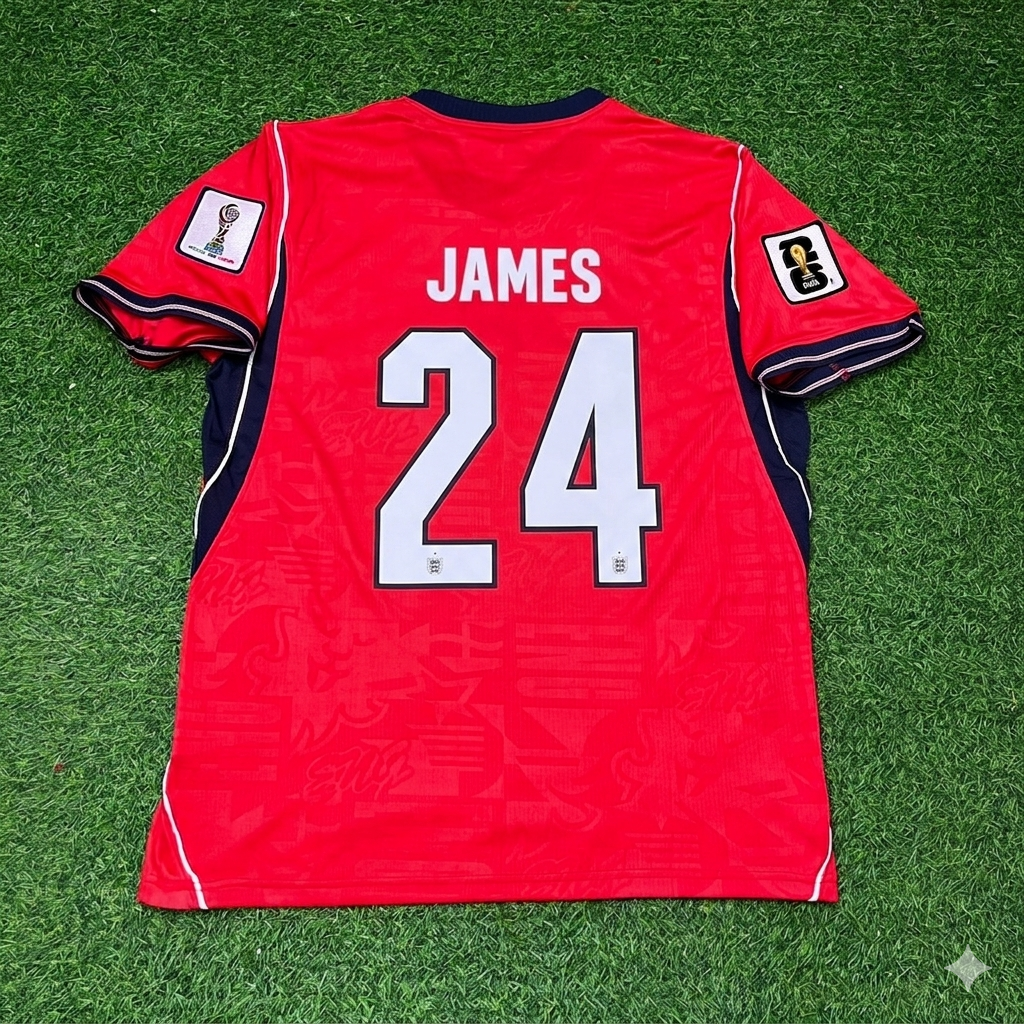Reece James #24 England 2026 World Cup Away Red Football Jersey