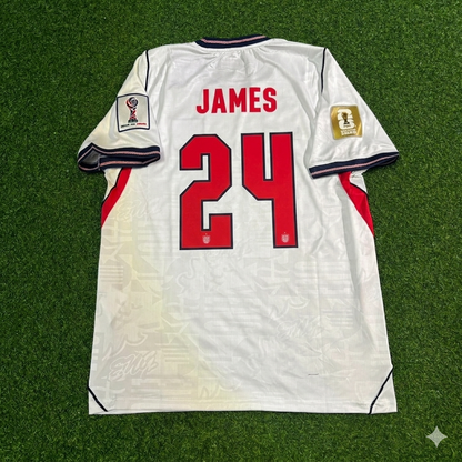 Reece James #24 England 2026 World Cup Home White Football Jersey