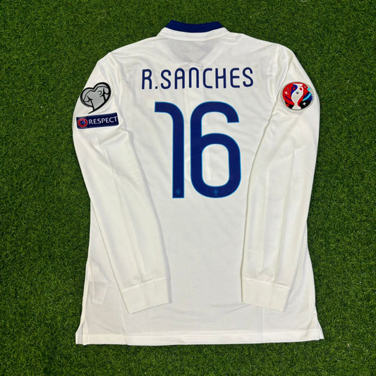 Renato Sanches Portugal EURO 2016 White Long Sleeve Retro Football Jersey