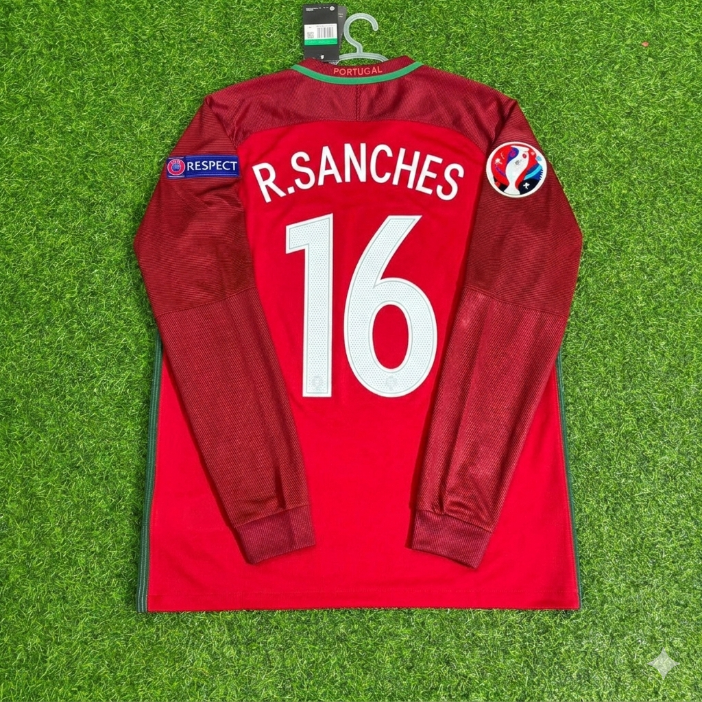 Renato Sanches 16- Portugal EURO 2016 Final Long Sleeve Retro Football Jersey